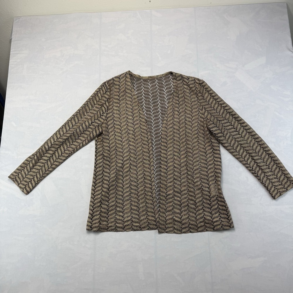 Vintage Jeffrey Dara Evening Top Metallic Sheer Cardigan USA 10
